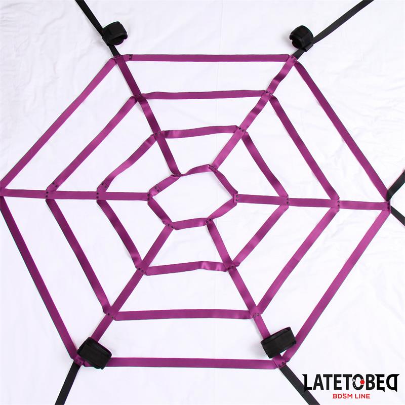 LATETOBED BDSM LINE - SET DE ATADURAS PARA LA CAMA EN TELA DE ARAÑA