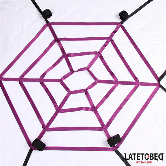 LATETOBED BDSM LINE - SET DE ATADURAS PARA LA CAMA EN TELA DE ARAÑA
