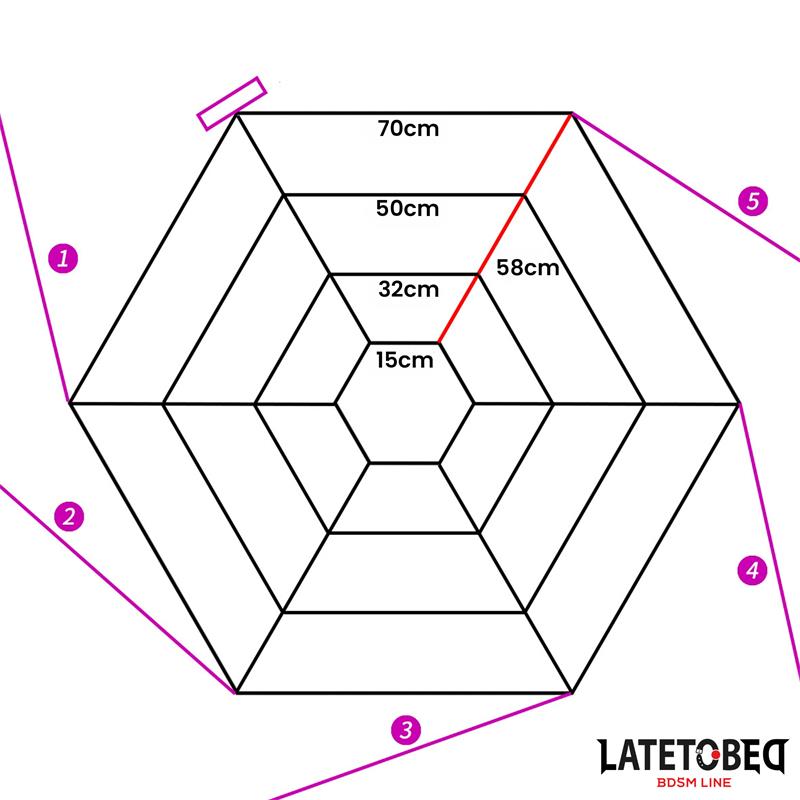 LATETOBED BDSM LINE - SET DE ATADURAS PARA LA CAMA EN TELA DE ARAÑA