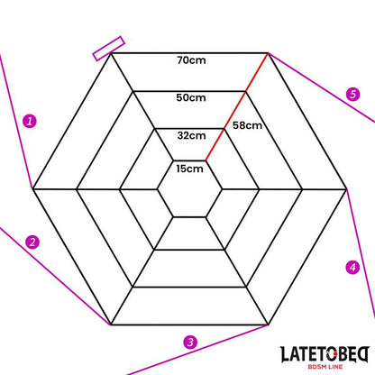 LATETOBED BDSM LINE - SET DE ATADURAS PARA LA CAMA EN TELA DE ARAÑA
