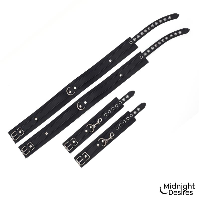 MIDNIGHT DESIRES - SET DE ATADURAS PARA MUSLOS Y MUÑECAS