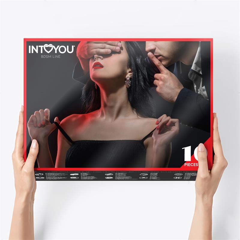INTOYOU BDSM LINE - SET DE BONDAGE 10 PIEZAS ROJO
