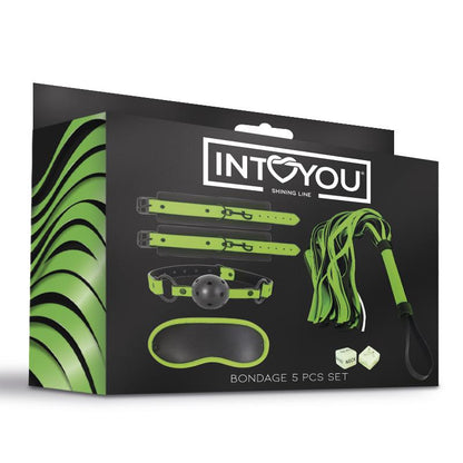 INTOYOU SHINING LINE - SET DE BONDAGE CON 5 PIEZAS QUE BRILLAN EN LA OSCURIDAD