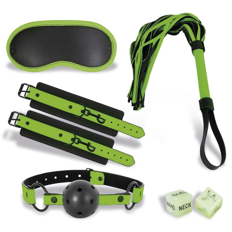 INTOYOU SHINING LINE - SET DE BONDAGE CON 5 PIEZAS QUE BRILLAN EN LA OSCURIDAD
