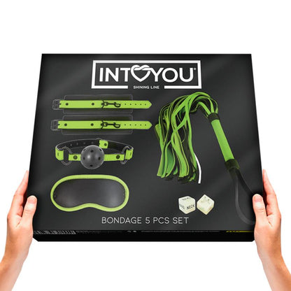INTOYOU SHINING LINE - SET DE BONDAGE CON 5 PIEZAS QUE BRILLAN EN LA OSCURIDAD