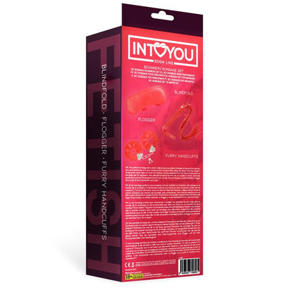 INTOYOU BDSM LINE - SET DE BONDAGE PARA PRINCIPIANTES BEGINNERS 3 PIEZAS ROJO