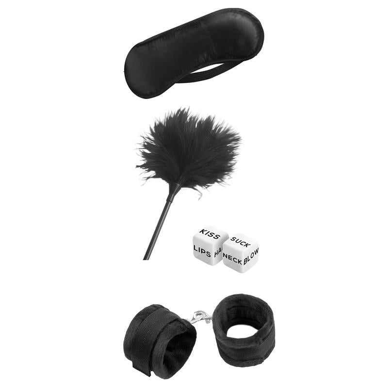 INTOYOU BDSM LINE - SET DE BONDAGE PARA PRINCIPIANTES STARTERS 4 PIEZAS NEGRO