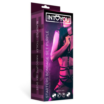INTOYOU BDSM LINE - SET DE BONDAGE PARA PRINCIPIANTES STARTERS 4 PIEZAS PÚRPURA