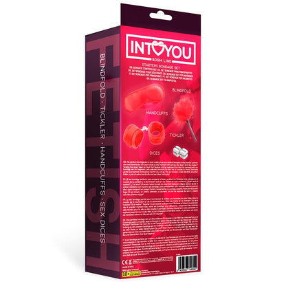 INTOYOU BDSM LINE - SET DE BONDAGE PARA PRINCIPIANTES STARTERS 4 PIEZAS ROJO