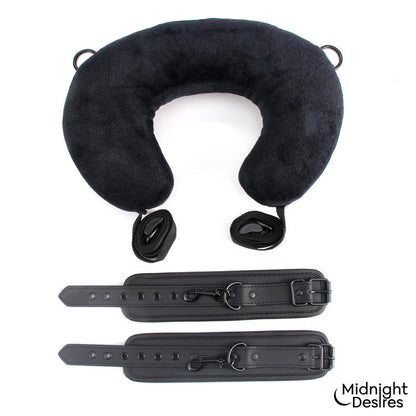 MIDNIGHT DESIRES - SET DE RESTRICCIONES CON COJÍN PARA EL CUELLO