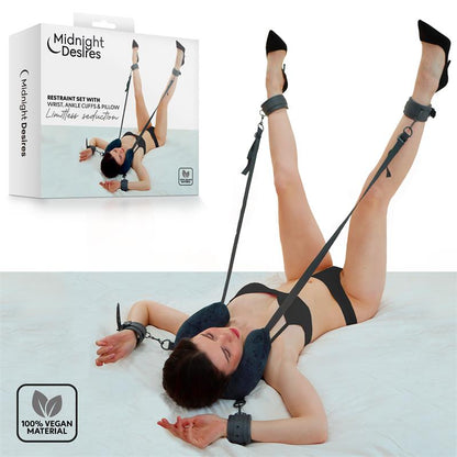 MIDNIGHT DESIRES - SET DE RESTRICCIONES CON COJÍN PARA EL CUELLO
