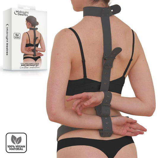 MIDNIGHT DESIRES - SET DE RESTRICCIONES CON COLLAR Y ESPOSAS