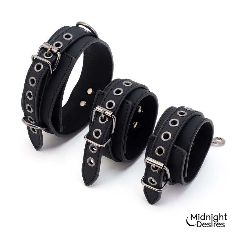 MIDNIGHT DESIRES - SET DE RESTRICCIONES CON COLLAR Y ESPOSAS