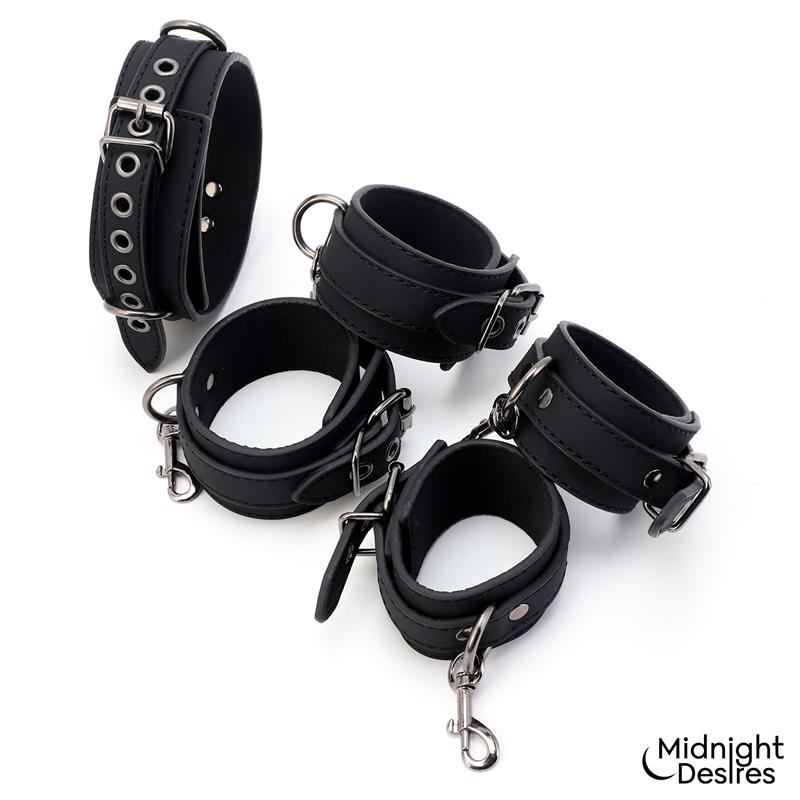 MIDNIGHT DESIRES - SET DE RESTRICCIONES CON COLLAR Y ESPOSAS