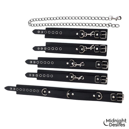 MIDNIGHT DESIRES - SET DE RESTRICCIONES CON COLLAR Y ESPOSAS