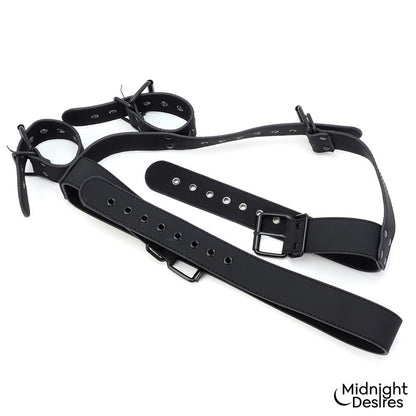 MIDNIGHT DESIRES - SET DE RESTRICCIONES CON COLLAR Y ESPOSAS