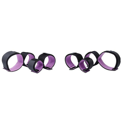 LATETOBED BDSM LINE - SET DE RESTRICCIONES CON ESPOSAS PARA MUÑECA Y TOBILLO AJUSTABLES