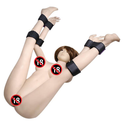 LATETOBED BDSM LINE - SET DE RESTRICCIONES CON ESPOSAS PARA MUÑECA Y TOBILLO AJUSTABLES