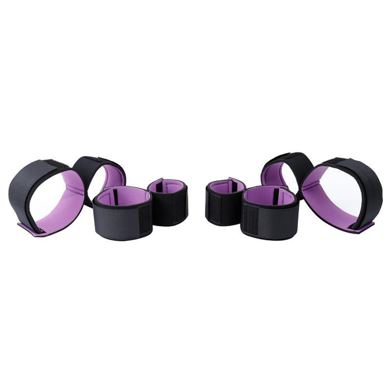 LATETOBED BDSM LINE - SET DE RESTRICCIONES CON ESPOSAS PARA MUÑECA Y TOBILLO AJUSTABLES