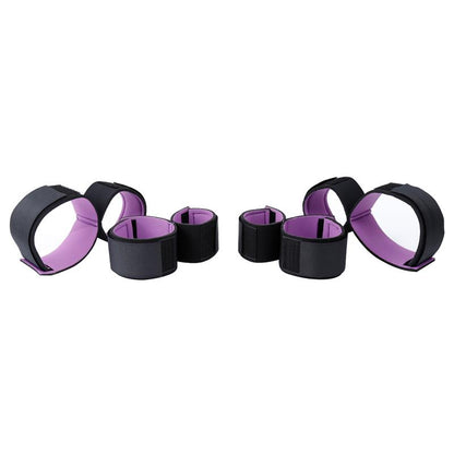 LATETOBED BDSM LINE - SET DE RESTRICCIONES CON ESPOSAS PARA MUÑECA Y TOBILLO AJUSTABLES