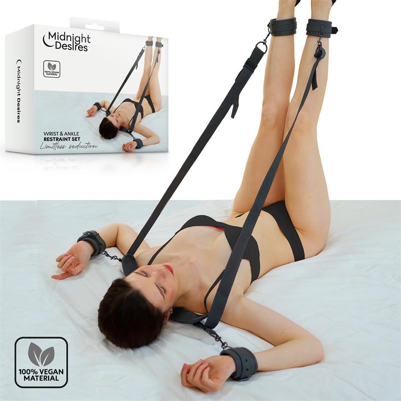 MIDNIGHT DESIRES - SET DE RESTRICCIONES CON SUJECIÓN PARA EL CUELLO
