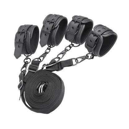 INTOYOU BLACK SHADOW - SET DE RESTRICCIONES PARA LA CAMA CUERO VEGANO