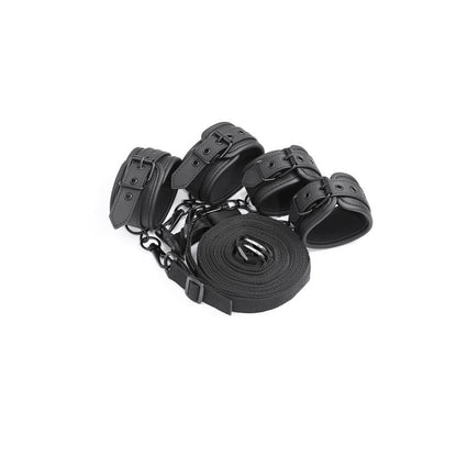 INTOYOU BLACK SHADOW - SET DE RESTRICCIONES PARA LA CAMA CUERO VEGANO