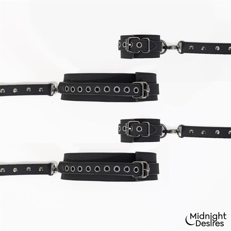 MIDNIGHT DESIRES - SET DE RESTRICCIONES PARA MUSLOS Y MUÑECAS