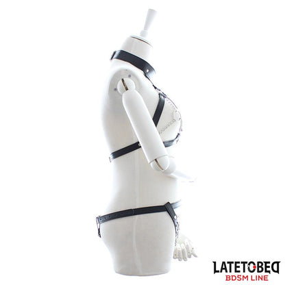 LATETOBED BDSM LINE - SET DE SUJETADOR Y BRAGUITAS BONDAGE CON CADENAS