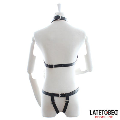 LATETOBED BDSM LINE - SET DE SUJETADOR Y BRAGUITAS BONDAGE CON CADENAS