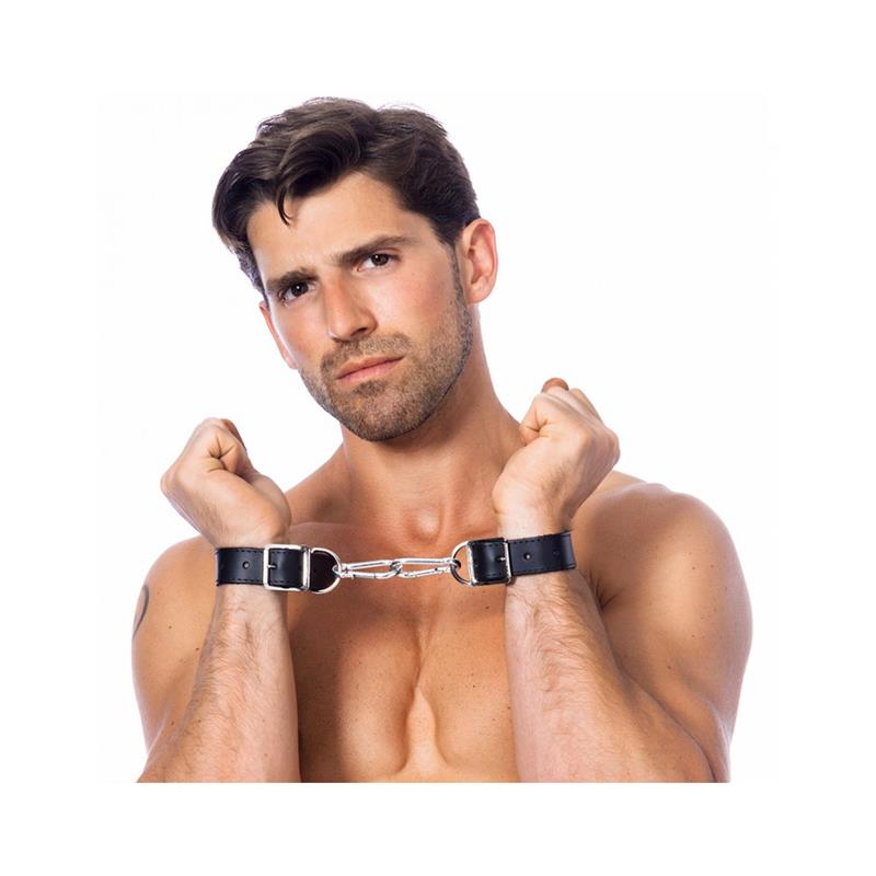 BONDAGE PLAY - SET ESPOSAS PARA MANOS Y PIES CUERO 2.5CM