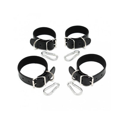 BONDAGE PLAY - SET ESPOSAS PARA MANOS Y PIES CUERO 2.5CM