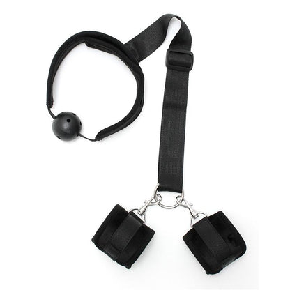 BONDAGE PLAY - SET MORDAZA Y ESPOSAS NEGRO