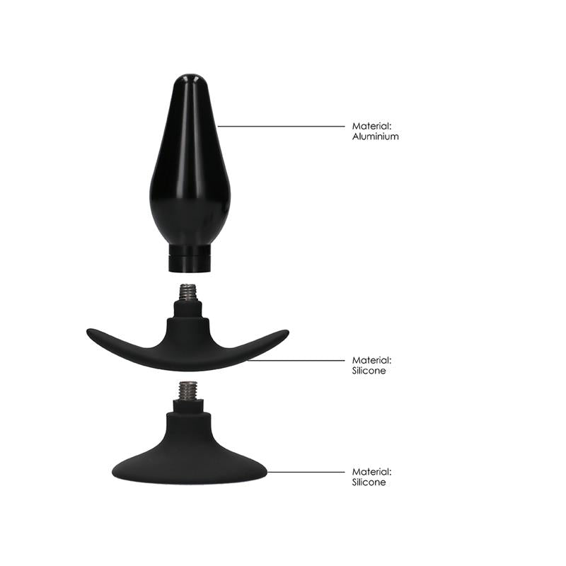 OUCH! - SET PLUG ANAL Y VENTOSA PUTIAGUDA GRANDE NEGRO