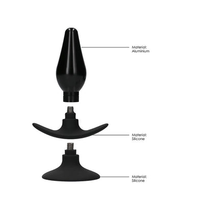 OUCH! - SET PLUG ANAL Y VENTOSA PUTIAGUDA GRANDE NEGRO