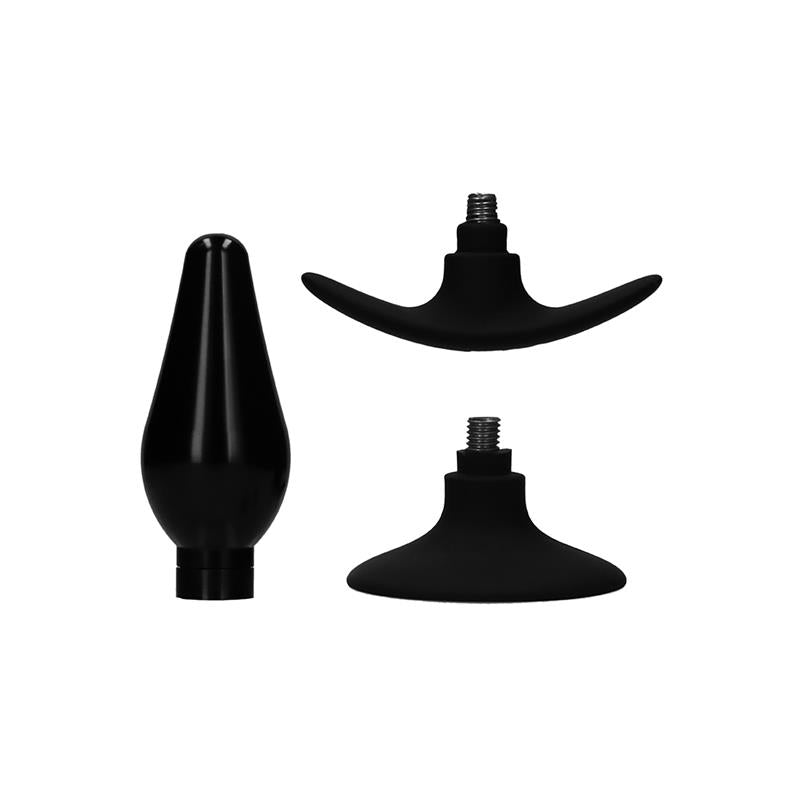 OUCH! - SET PLUG ANAL Y VENTOSA PUTIAGUDA GRANDE NEGRO