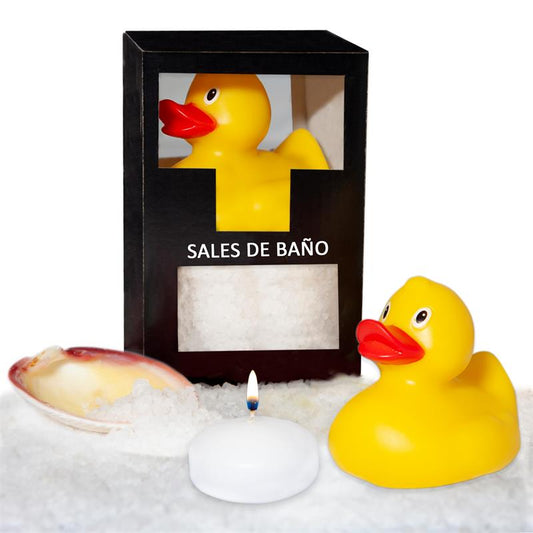 DIVERTY SEX - SET SALES BAÑO AROMA COCO PATO, VELA Y CONCHA 150 GR