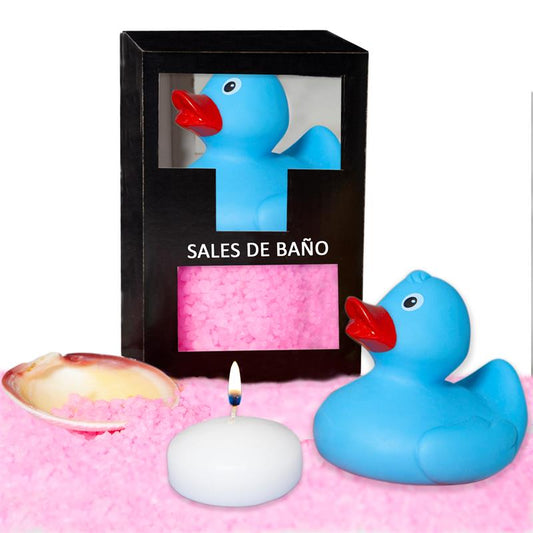 DIVERTY SEX - SET SALES BAÑO AROMA ROSAS PATO, VELA Y CONCHA 150 GR