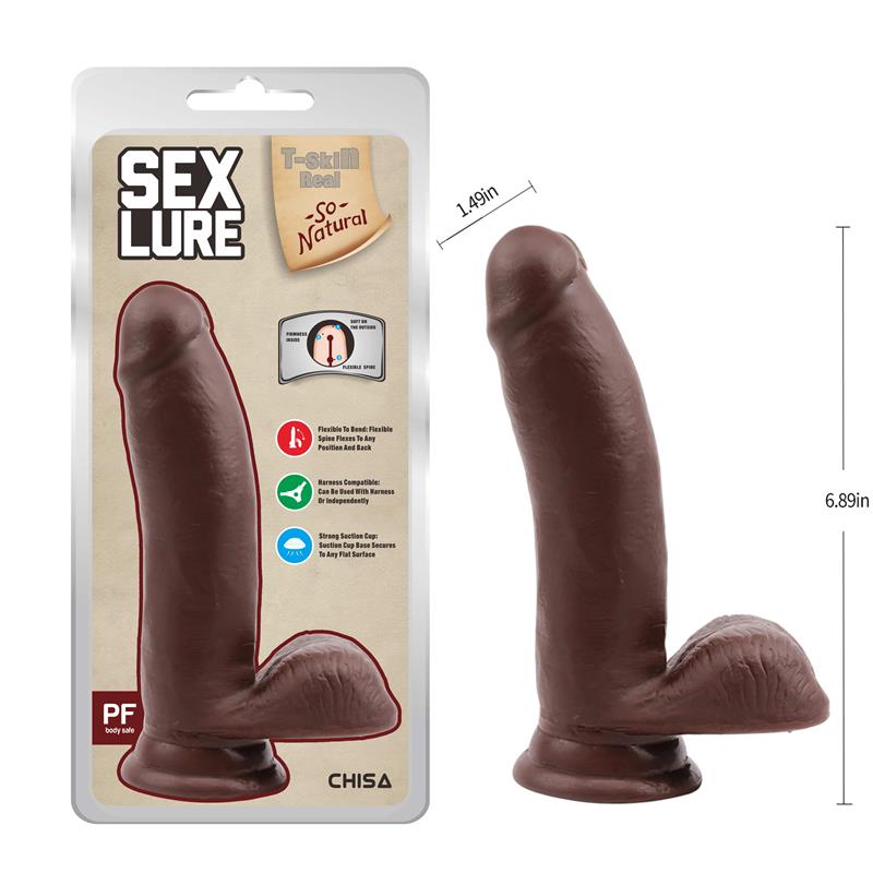CHISA - SEX LURE DILDO DUAL DENSITY MARRÓN 17.5CM