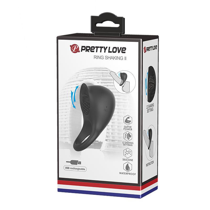 PRETTYLOVE - SHAKING II ANILLO PARA EL PENE CON LENGUA