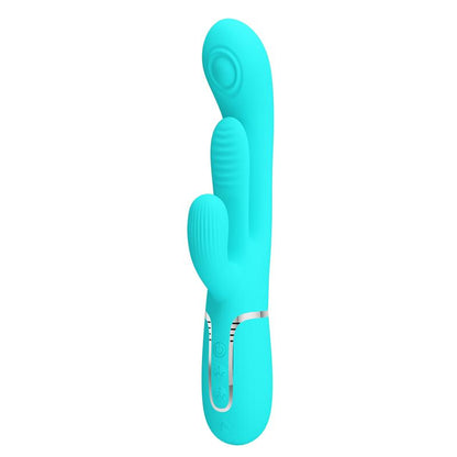 PRETTYLOVE - SHANIA VIBRADOR CON LENGUA Y THUMPING TURQUESA