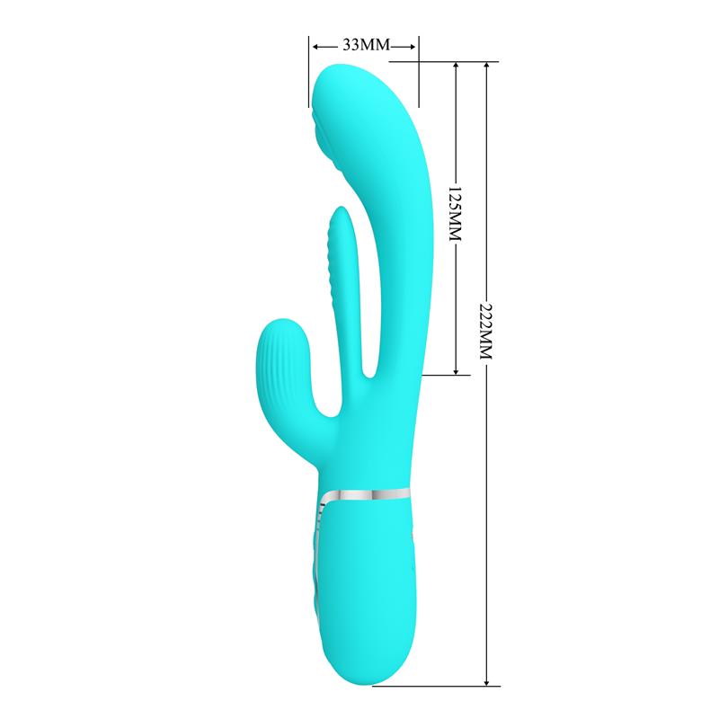 PRETTYLOVE - SHANIA VIBRADOR CON LENGUA Y THUMPING TURQUESA