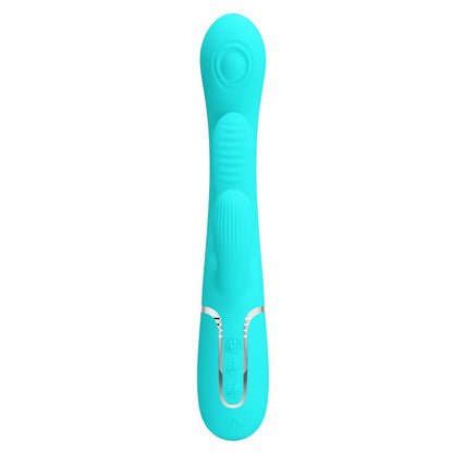 PRETTYLOVE - SHANIA VIBRADOR CON LENGUA Y THUMPING TURQUESA