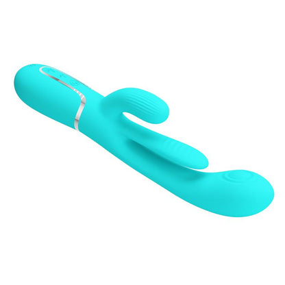 PRETTYLOVE - SHANIA VIBRADOR CON LENGUA Y THUMPING TURQUESA