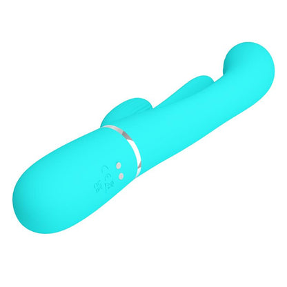 PRETTYLOVE - SHANIA VIBRADOR CON LENGUA Y THUMPING TURQUESA
