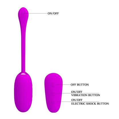 PRETTYLOVE - SHOCK FUN HUEVO VIBRADOR CON ELECTRO SHOCK Y CONTROL REMOTO