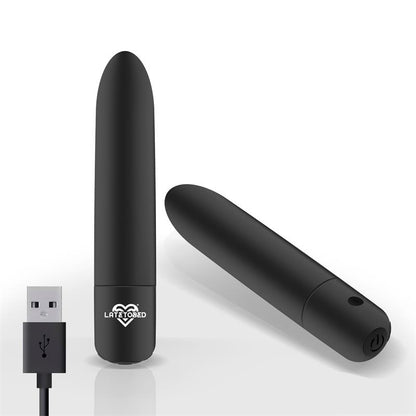 LATETOBED - SHOTY BALA VIBRADORA USB 10 VELOCIDADES POTENTE MOTOR NEGRO