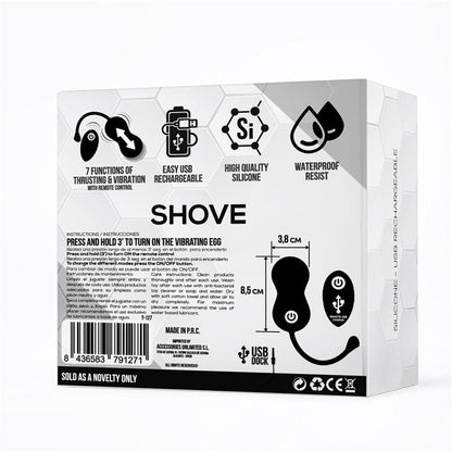 TARDENOCHE - SHOVE HUEVO CON MOVIMIENTO THRUSTING Y VIBRADOR CON CONTROL REMOTO