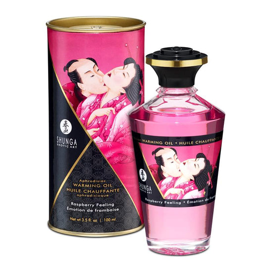 SHUNGA - ACEITE DE MASAJE DE EFECTO CALOR AROMA A FRAMBUESA
