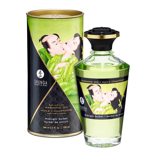 SHUNGA - ACEITE DE MASAJE EFECTO CALOR AROMA SORBETE DE MEDIANOCHE